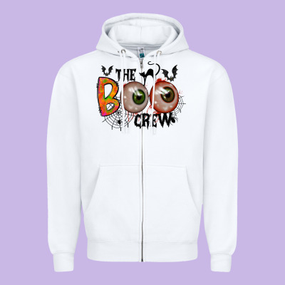 The Boo Crew Zipper Hoodie Designed By Racoondesign