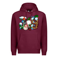 Burgundy joy with golf and santas Premium Hoodie - AdoDesignShop