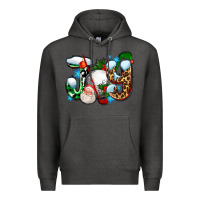 Charcoal Heather joy with golf and santas Premium Hoodie - AdoDesignShop