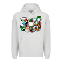 Dove Grey joy with golf and santas Premium Hoodie - AdoDesignShop