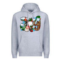 Heather Grey joy with golf and santas Premium Hoodie - AdoDesignShop