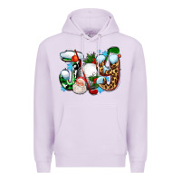 Lilac joy with golf and santas Premium Hoodie - AdoDesignShop