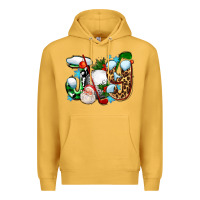 Mustard joy with golf and santas Premium Hoodie - AdoDesignShop