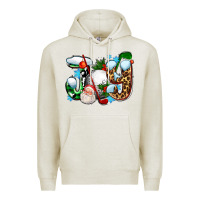 Oatmeal Heather joy with golf and santas Premium Hoodie - AdoDesignShop
