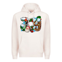 Pale Pink joy with golf and santas Premium Hoodie - AdoDesignShop