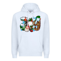 White joy with golf and santas Premium Hoodie - AdoDesignShop