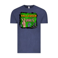Vintage Denim Watercolor Halloween Vibes Vintage Tee - RanaPortraitStore