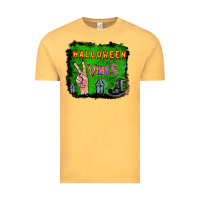 Vintage Mustard Watercolor Halloween Vibes Vintage Tee - RanaPortraitStore