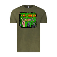 Vintage Olive Watercolor Halloween Vibes Vintage Tee - RanaPortraitStore