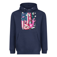 Navy American flag and dental elements with teeth Heavyweight Hoodie - AdoDesignShop