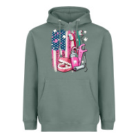 Sage American flag and dental elements with teeth Heavyweight Hoodie - AdoDesignShop