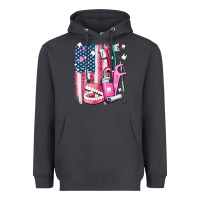 Smoke American flag and dental elements with teeth Heavyweight Hoodie - AdoDesignShop