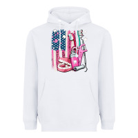 White American flag and dental elements with teeth Heavyweight Hoodie - AdoDesignShop
