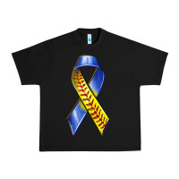 Black down syndrome ribbon softball Urban Heavy Tee - texasbilliewilder