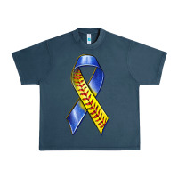 Midnight Navy down syndrome ribbon softball Urban Heavy Tee - texasbilliewilder