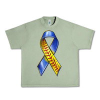 Oil Green down syndrome ribbon softball Urban Heavy Tee - texasbilliewilder
