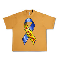 Peanut Butter down syndrome ribbon softball Urban Heavy Tee - texasbilliewilder