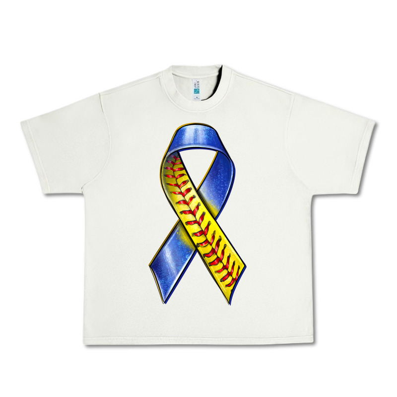 Down Syndrome Ribbon Softball Urban Heavy Tee by texasbilliewilder | Teevron