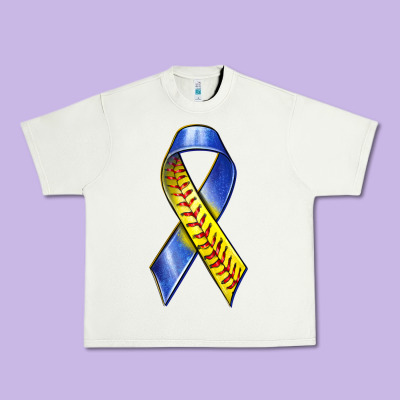 Urban Heavy Tee down syndrome ribbon softball