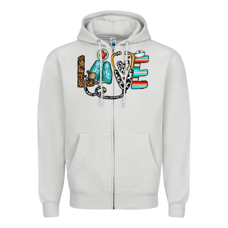 Love Nurse Zipper Hoodie by CowhideDigitalArt | Teevron