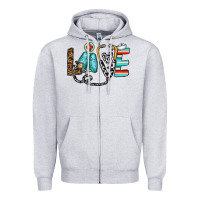 Heather Grey love nurse Zipper Hoodie - CowhideDigitalArt