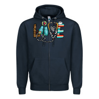Navy love nurse Zipper Hoodie - CowhideDigitalArt