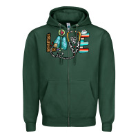 Sports Green love nurse Zipper Hoodie - CowhideDigitalArt