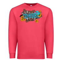 Cardinal western cowgirl and sunflower with hat and cowhide leopard Premium Sweatshirt - Artiststas