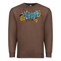 Chestnut western cowgirl and sunflower with hat and cowhide leopard Premium Sweatshirt - Artiststas