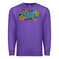 Purple western cowgirl and sunflower with hat and cowhide leopard Premium Sweatshirt - Artiststas