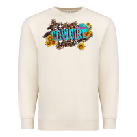 Sandshell western cowgirl and sunflower with hat and cowhide leopard Premium Sweatshirt - Artiststas