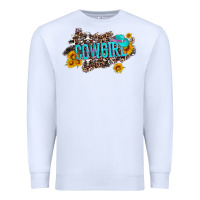 White western cowgirl and sunflower with hat and cowhide leopard Premium Sweatshirt - Artiststas