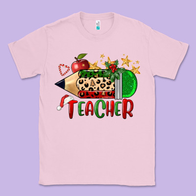 Christmas Teacher Pencil Classic Tee Designed By Fadigitalartstudio