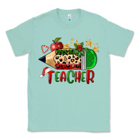 Seafoam Christmas Teacher Pencil Classic Tee - FaDigitalArtStudio