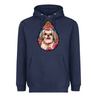 Navy shih tzu teardrop earrings Heavyweight Hoodie - Artiststas