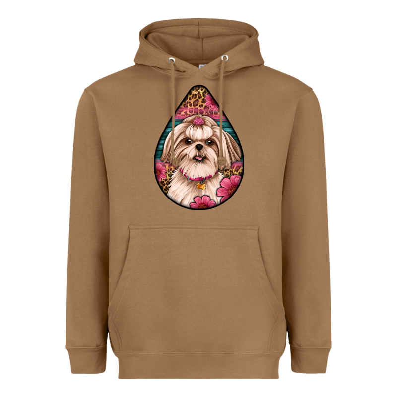 Shih Tzu Teardrop Earrings Heavyweight Hoodie by Artiststas | Teevron