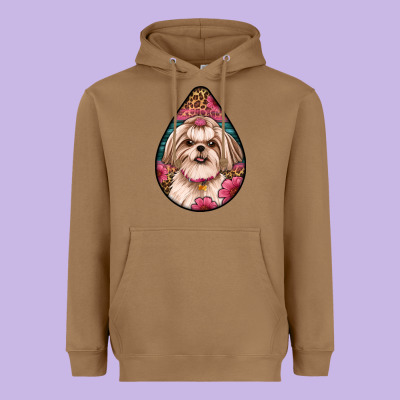 Shih Tzu Teardrop Earrings Heavyweight Hoodie Designed By Artiststas