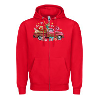 Red valentine's day truck photography love side view Zipper Hoodie - FaDigitalArtStudio
