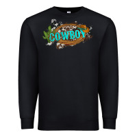 Black western cowboy and hat with cactus and cowhide Premium Sweatshirt - Artiststas