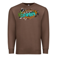Chestnut western cowboy and hat with cactus and cowhide Premium Sweatshirt - Artiststas