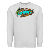 Dove Grey western cowboy and hat with cactus and cowhide Premium Sweatshirt - Artiststas