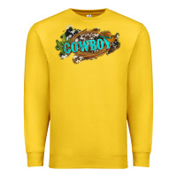 Lemon western cowboy and hat with cactus and cowhide Premium Sweatshirt - Artiststas