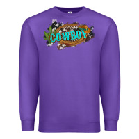 Purple western cowboy and hat with cactus and cowhide Premium Sweatshirt - Artiststas