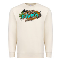 Sandshell western cowboy and hat with cactus and cowhide Premium Sweatshirt - Artiststas
