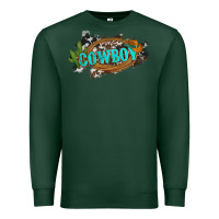 Sports Green western cowboy and hat with cactus and cowhide Premium Sweatshirt - Artiststas