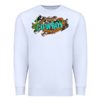 White western cowboy and hat with cactus and cowhide Premium Sweatshirt - Artiststas