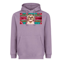 Lavender shih tzu license plate Heavyweight Hoodie - Artiststas