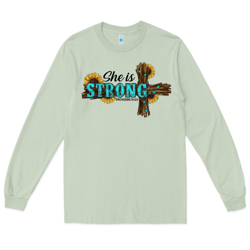 She İs Strong Western Cross Long Sleeve Tee by RanaPortraitStore | Teevron