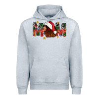 Heather Grey Western Mom With Woman In Santa Hat Urban Hoodie - BundleAndBundleShop