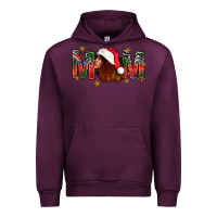Mauve Wine Western Mom With Woman In Santa Hat Urban Hoodie - BundleAndBundleShop
